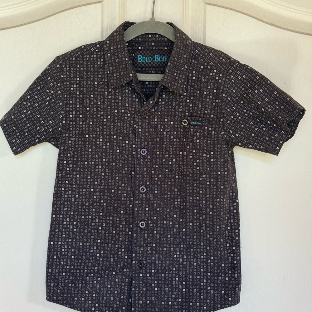 Kids’ Black Patterned Aloha Shirt
